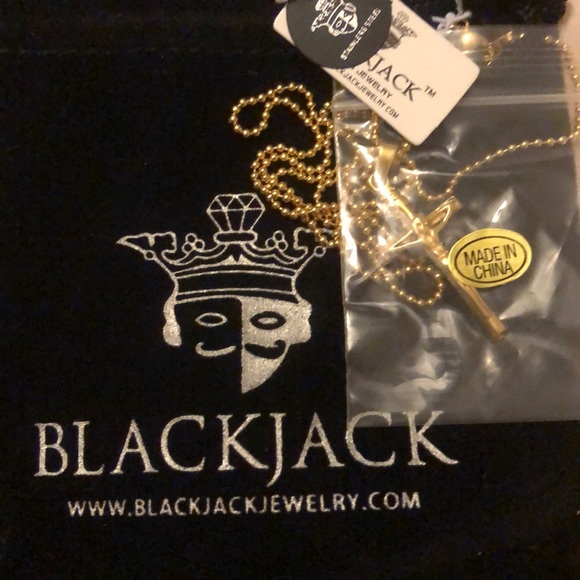 🃏NWT•BlackJack•Crucifix Necklace•Sacrifice&love🃏 - Picture 2 of 7
